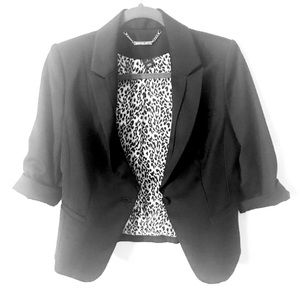 WHBM Animal Print Lined Blazer- 6